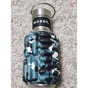 Mobot Water Bottle Camo Gray White Black Roller  Stainless Steel  18 oz